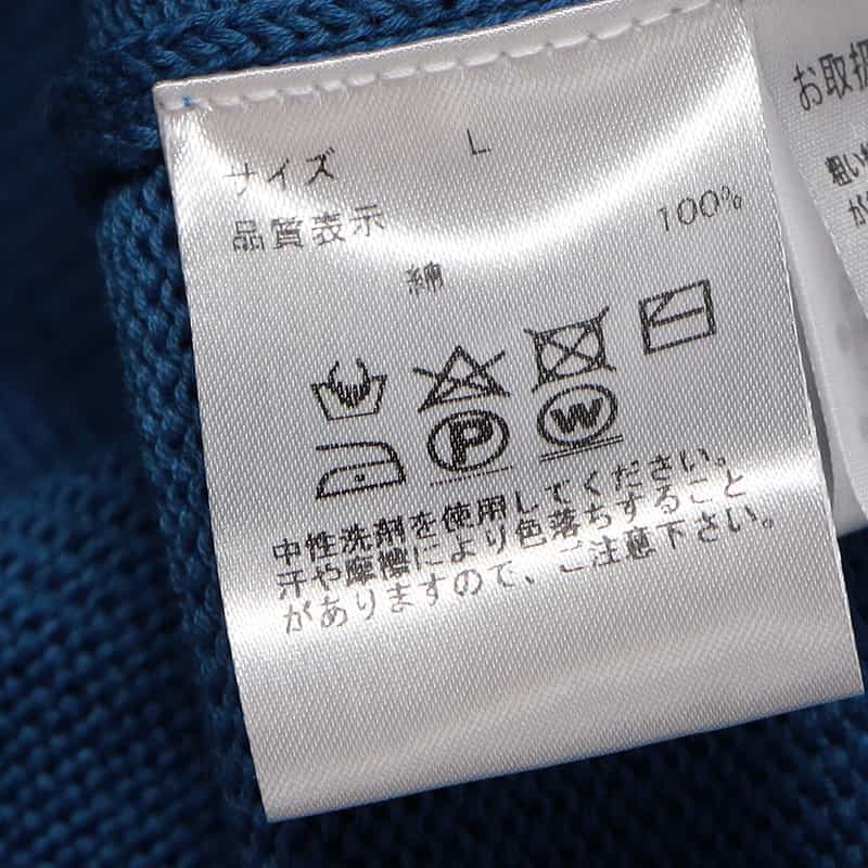 BARNEYS NEW YORK メッシュ切替ニットポロシャツ BLUE