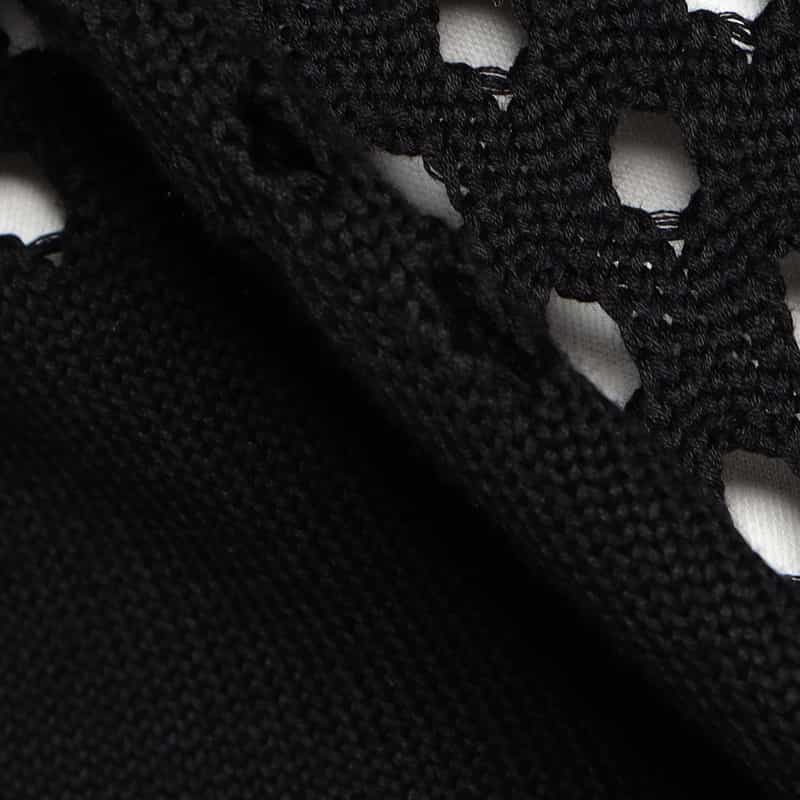 BARNEYS NEW YORK メッシュ切替ニットポロシャツ BLACK