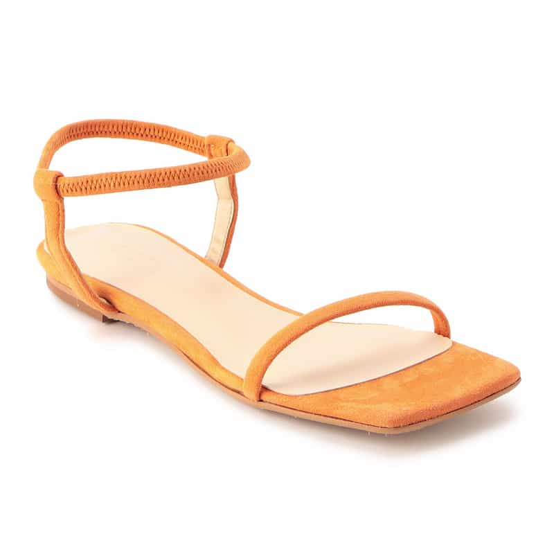 BARNEYS NEW YORK アンクルストラップフラットサンダル ORANGE