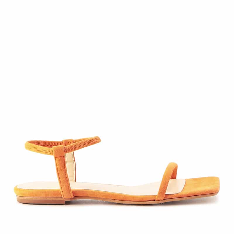 BARNEYS NEW YORK アンクルストラップフラットサンダル ORANGE