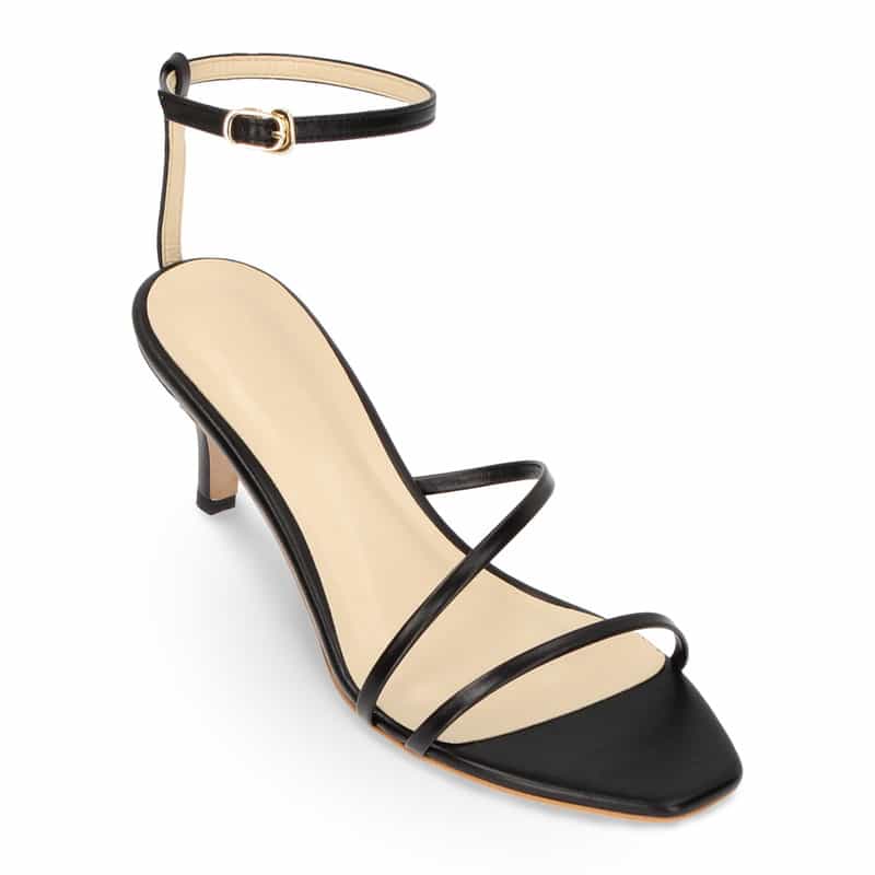 BARNEYS NEW YORK アンクルストラップヒールサンダル BLACK