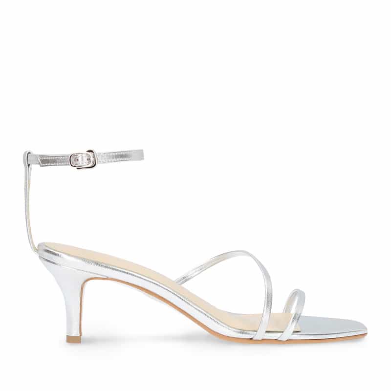 BARNEYS NEW YORK アンクルストラップヒールサンダル SILVER