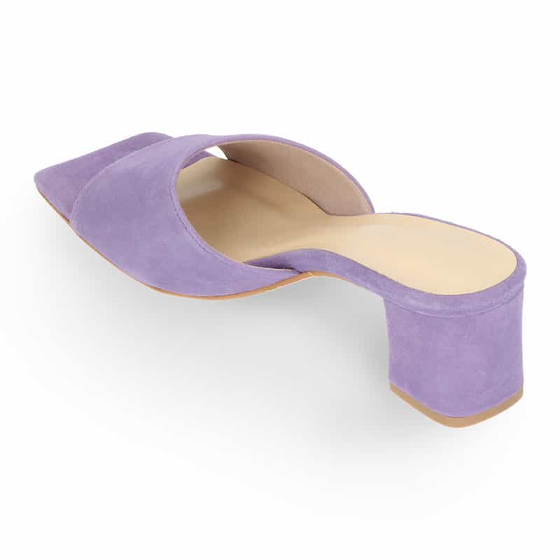 BARNEYS NEW YORK スクエアオープントゥヒールサンダル PURPLE