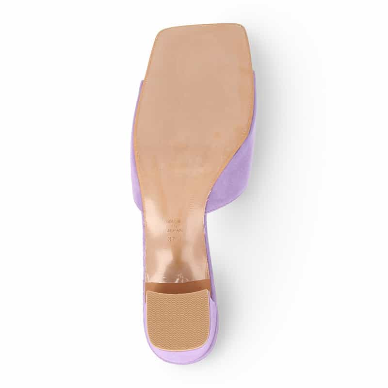 BARNEYS NEW YORK スクエアオープントゥヒールサンダル PURPLE