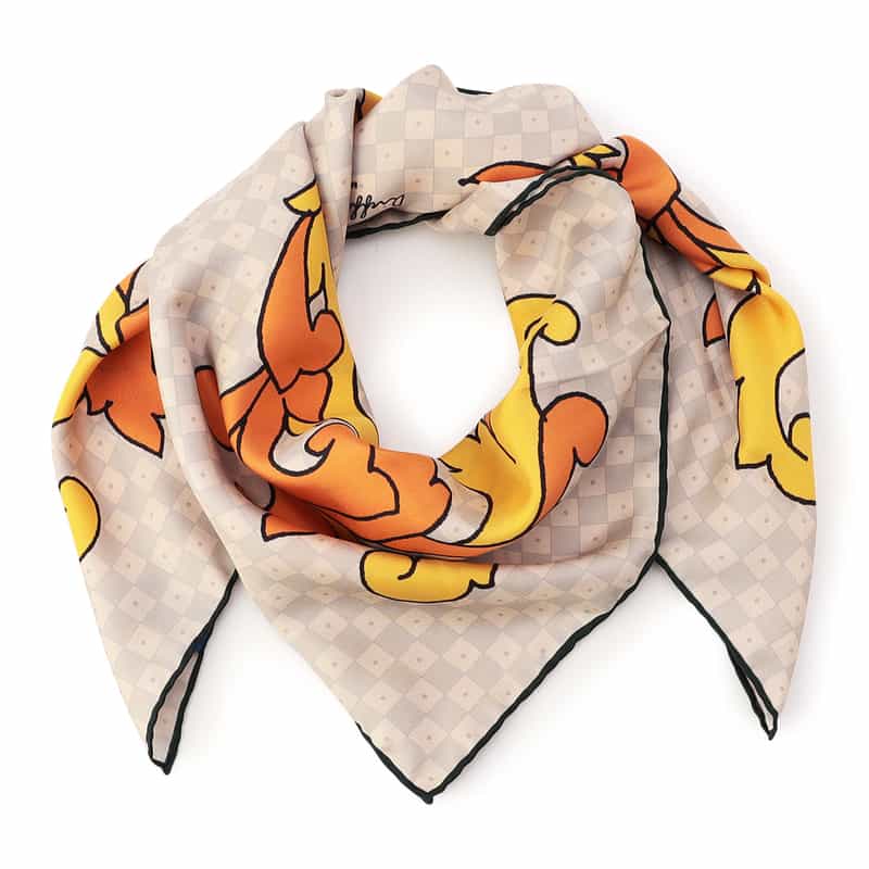 DIEFFE KINLOCH シルクスカーフ LIGHT GRAY