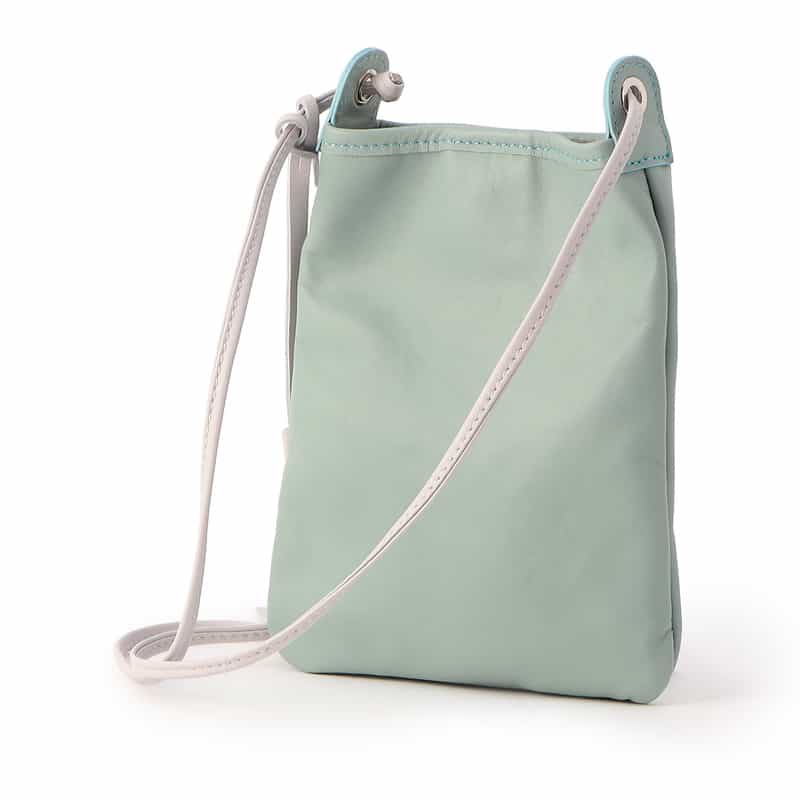 BARNEYS NEW YORK バイカラーフリンジミニポシェット GREEN