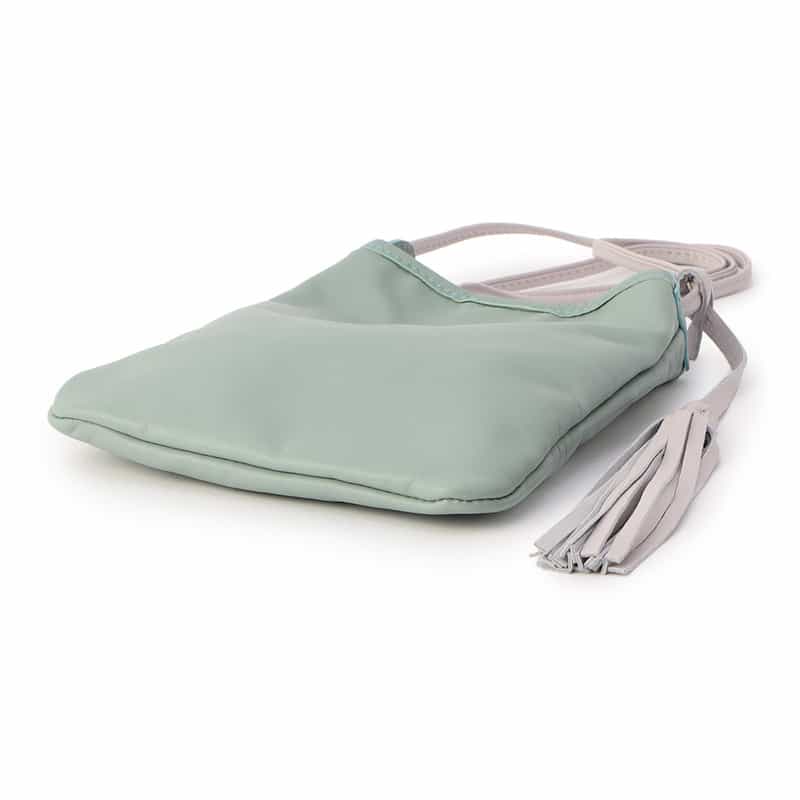 BARNEYS NEW YORK バイカラーフリンジミニポシェット GREEN