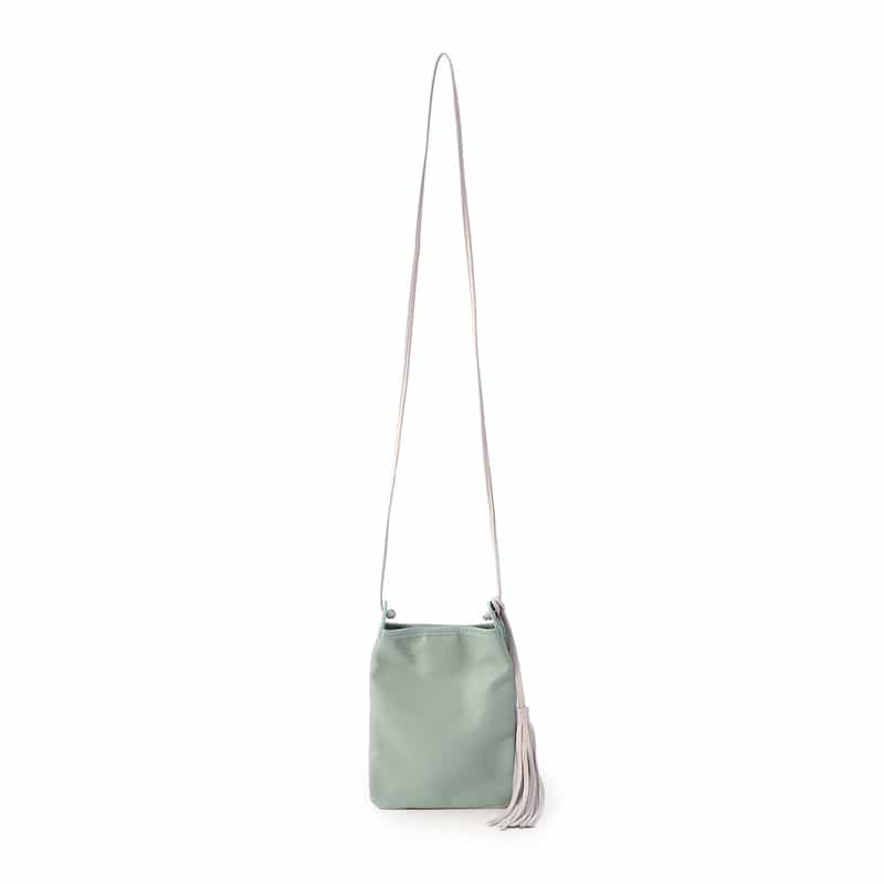 BARNEYS NEW YORK バイカラーフリンジミニポシェット GREEN