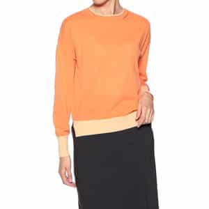 ウォッシャブルバイカラーニットプルオーバー