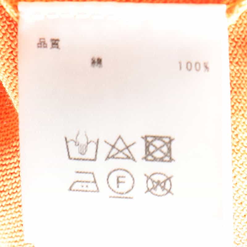 BARNEYS NEW YORK ウォッシャブルバイカラーニットプルオーバー ORANGE