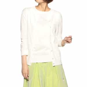 ウォッシャブルコットンクルーネックニットカーディガン