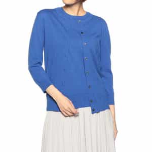 ウォッシャブルコットンクルーネックニットカーディガン