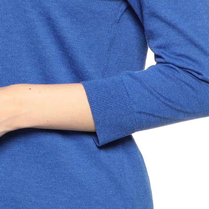 BARNEYS NEW YORK ウォッシャブルコットンクルーネックニットカーディガン BLUE