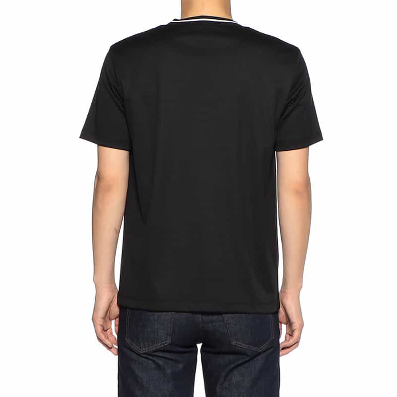 BARNEYS NEW YORK ラインニットTシャツ (ALBINI社製コットン使用) BLACK
