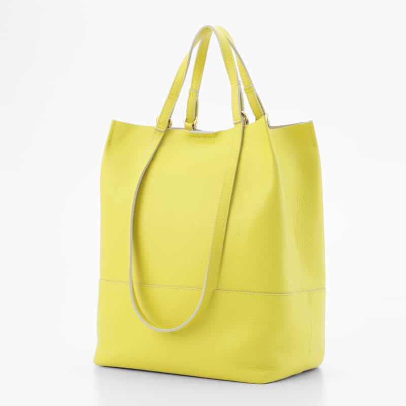 BARNEYS NEW YORK 縦型レザートートバッグ YELLOW