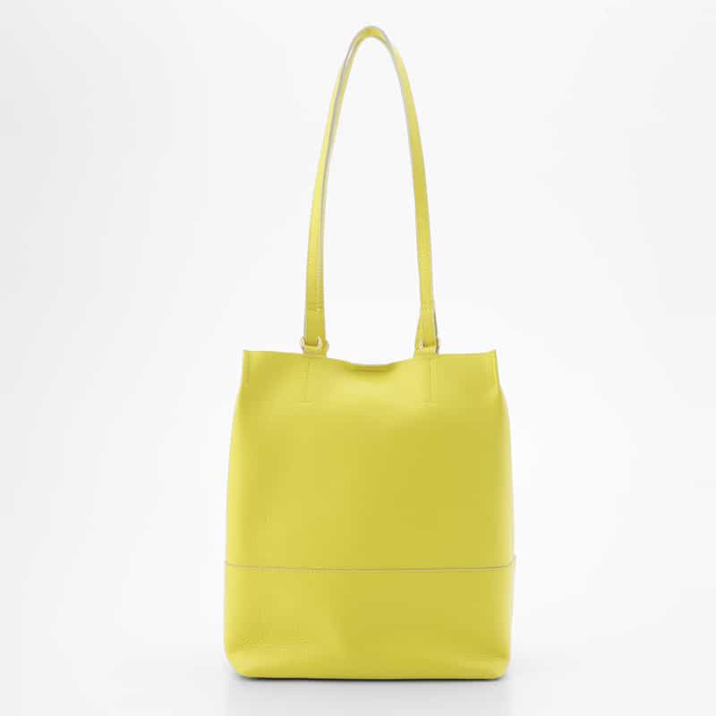 BARNEYS NEW YORK 縦型レザートートバッグ YELLOW