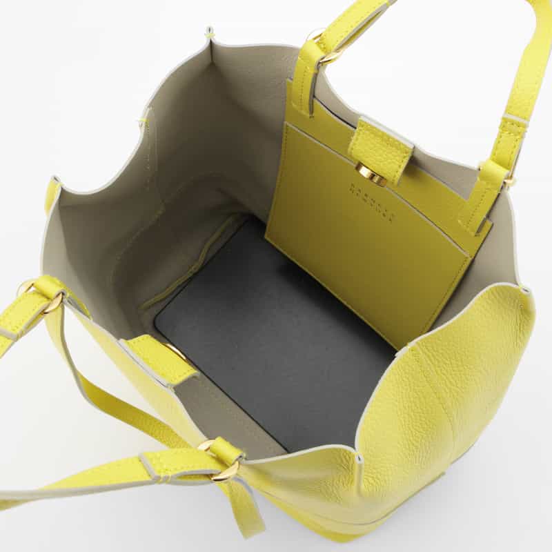 BARNEYS NEW YORK 縦型レザートートバッグ YELLOW