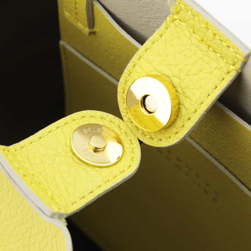 BARNEYS NEW YORK 縦型レザートートバッグ YELLOW