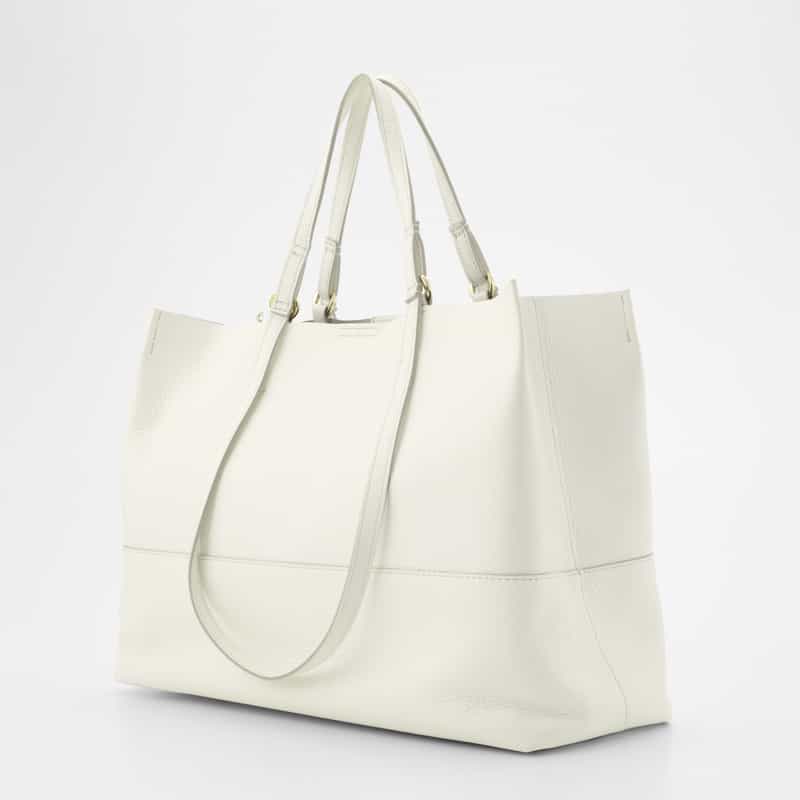 BARNEYS NEW YORK 横型レザートートバッグ OFF WHITE