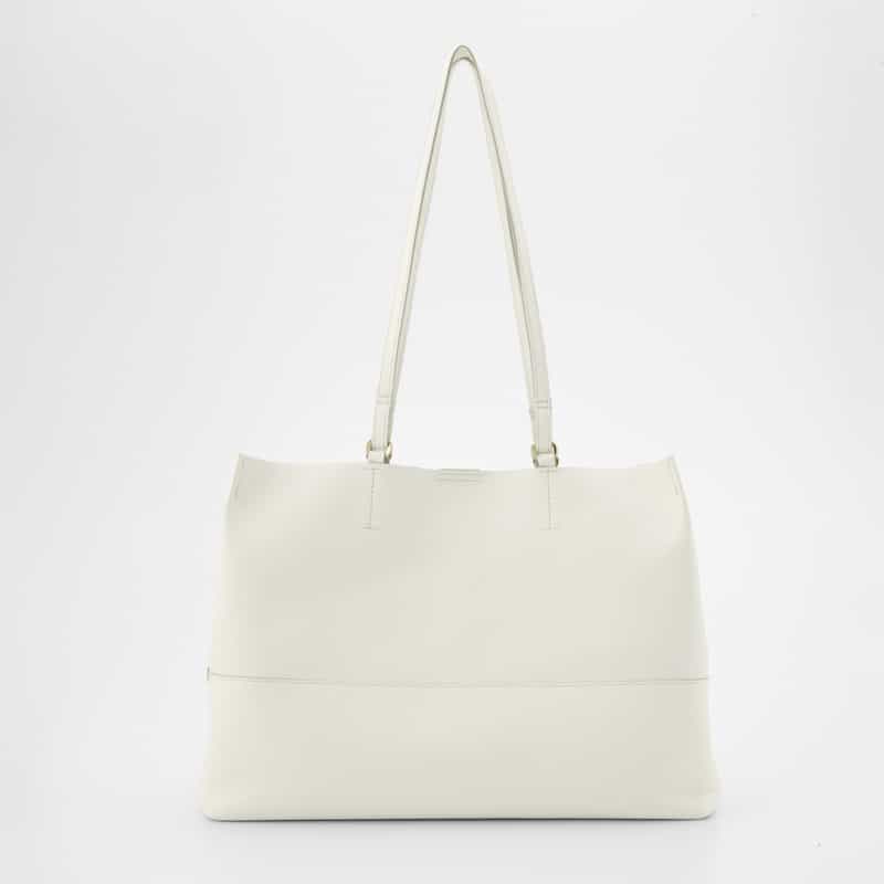BARNEYS NEW YORK 横型レザートートバッグ OFF WHITE
