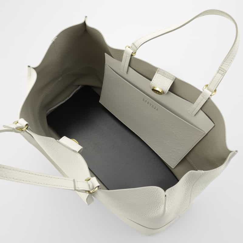 BARNEYS NEW YORK 横型レザートートバッグ OFF WHITE