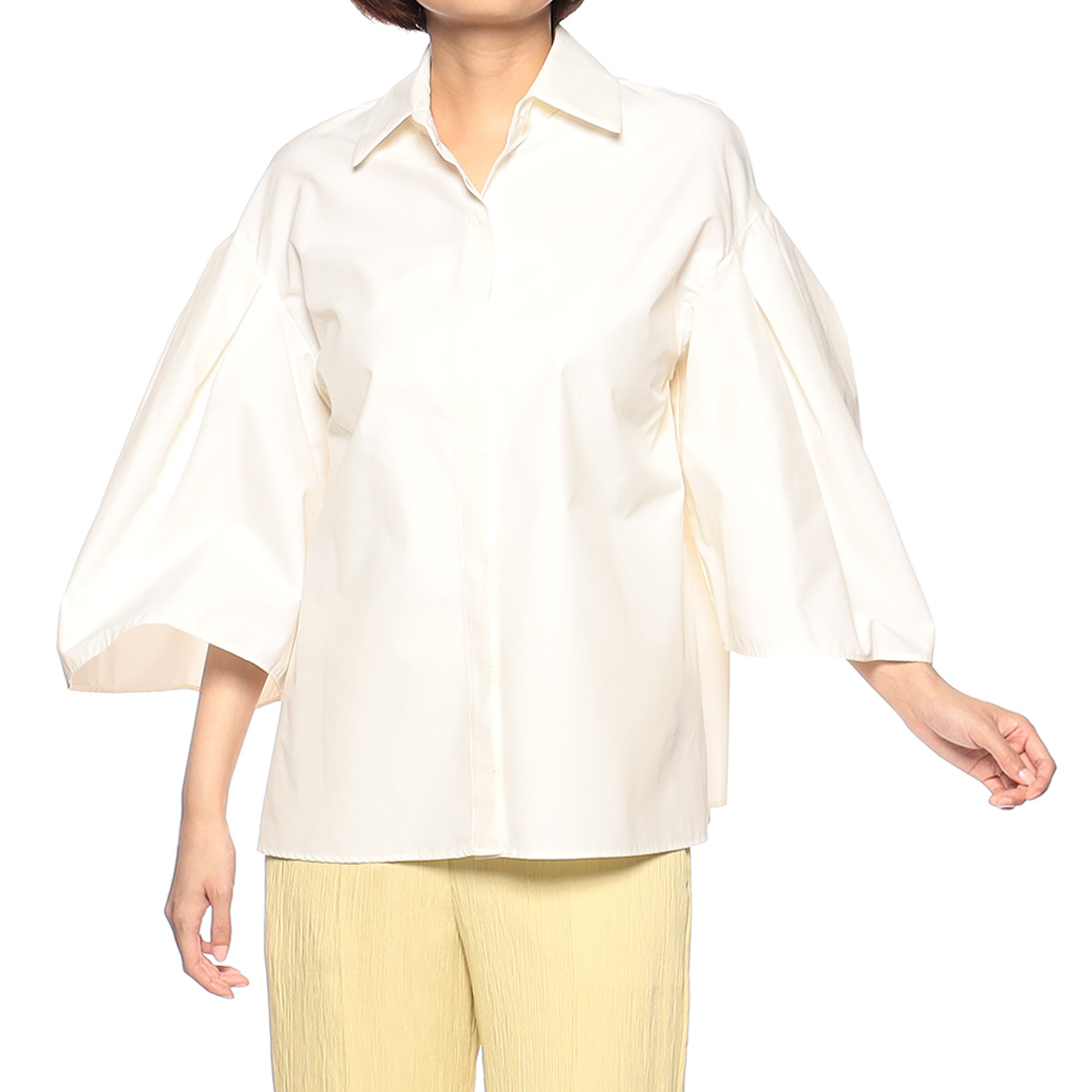 ウォッシャブル ボリュームスリーブシャツ