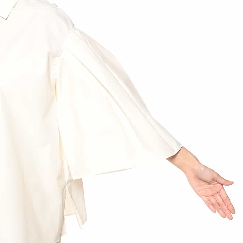 BARNEYS NEW YORK ウォッシャブル ボリュームスリーブシャツ WHITE