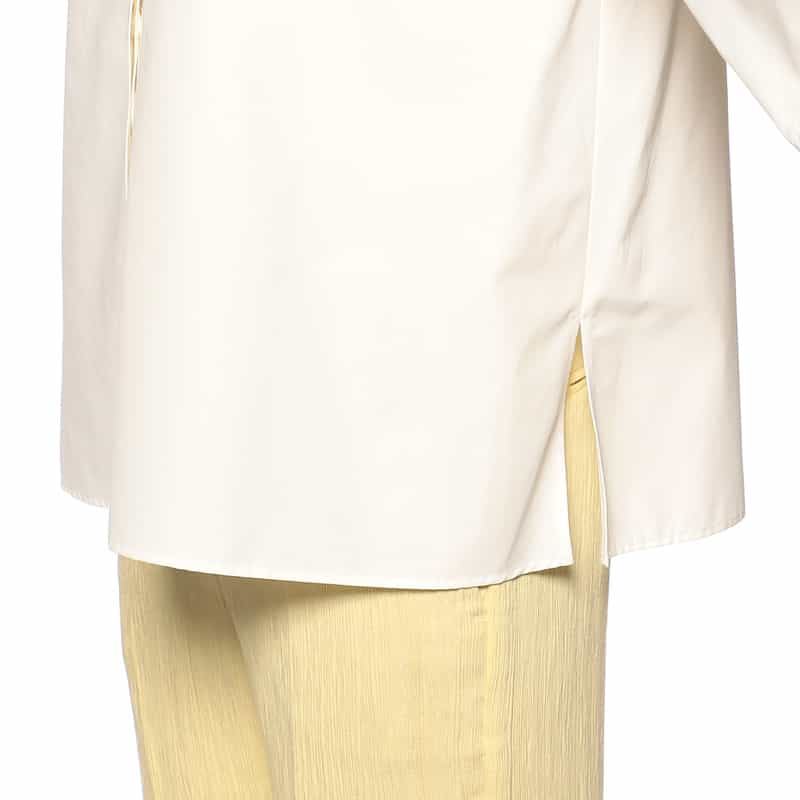 BARNEYS NEW YORK ウォッシャブル ボリュームスリーブシャツ WHITE