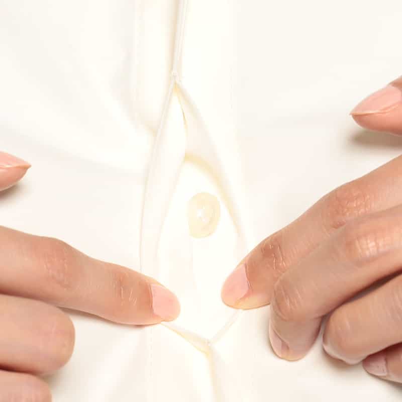 BARNEYS NEW YORK ウォッシャブル ボリュームスリーブシャツ WHITE