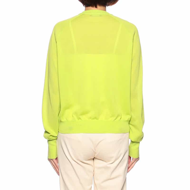 BARNEYS NEW YORK クルーネックシアーニットプルオーバー GREEN