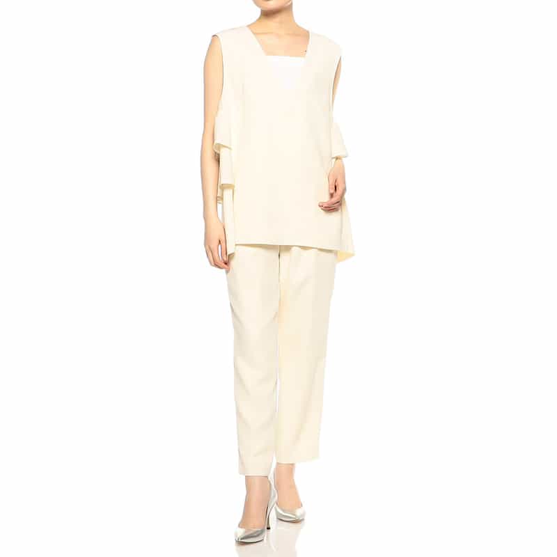 BARNEYS NEW YORK セットアップテーパードクロップドパンツ IVORY