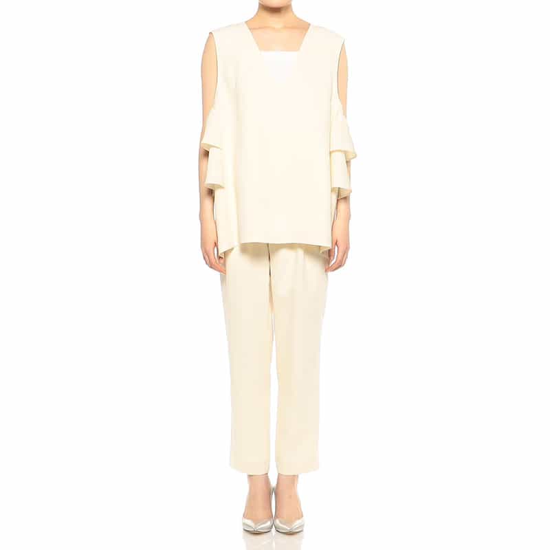 BARNEYS NEW YORK セットアップテーパードクロップドパンツ IVORY