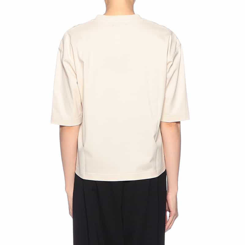 BARNEYS NEW YORK ウォッシャブルコットンハーフスリーブカットソー BEIGE