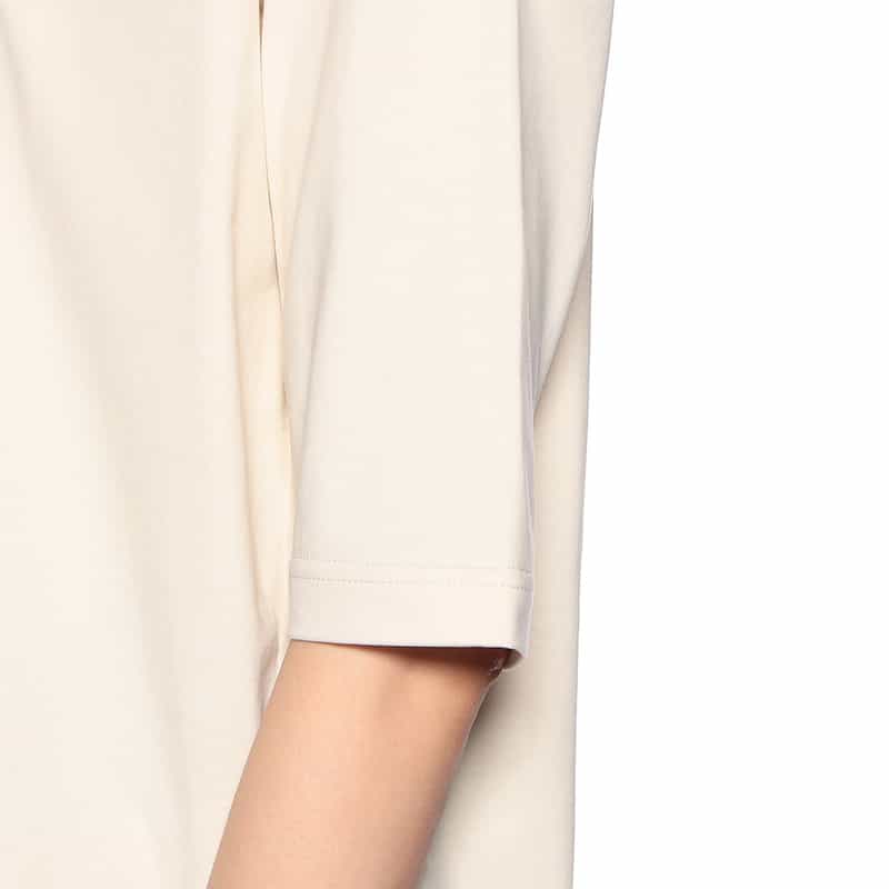 BARNEYS NEW YORK ウォッシャブルコットンハーフスリーブカットソー BEIGE