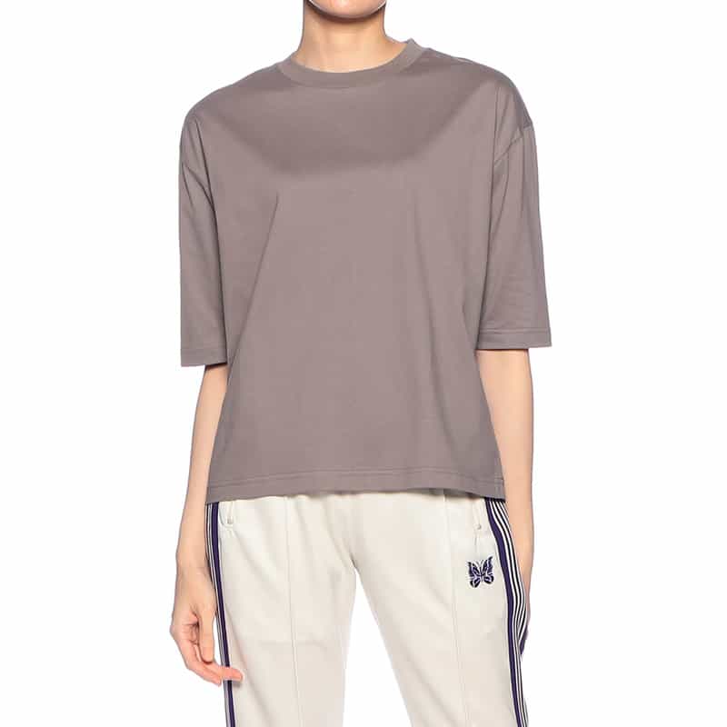 BARNEYS NEW YORK ウォッシャブルコットンハーフスリーブカットソー GRAY