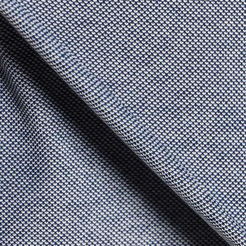 BARNEYS NEW YORK ウォッシャブル リバティプリント切替ポロシャツ BLUE