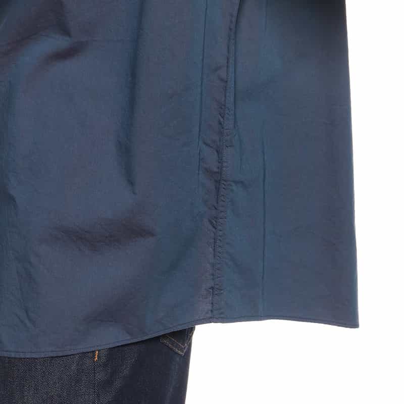 BARNEYS NEW YORK ウォッシャブル コットンソラーロツイル オーバーフィットシャツ BLUE