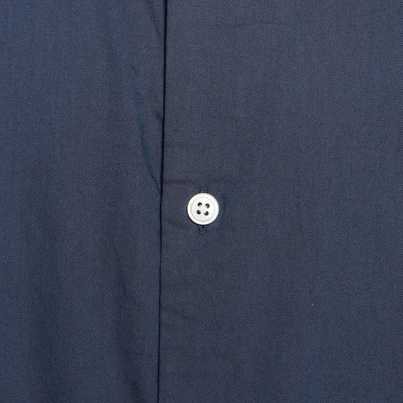 BARNEYS NEW YORK ウォッシャブル コットンソラーロツイル オーバーフィットシャツ BLUE