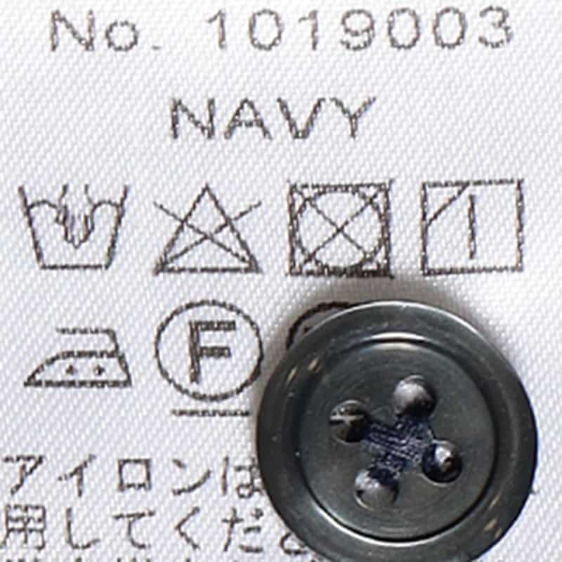 BARNEYS NEW YORK ウォッシャブル パイピング オープンカラー シャツ NAVY