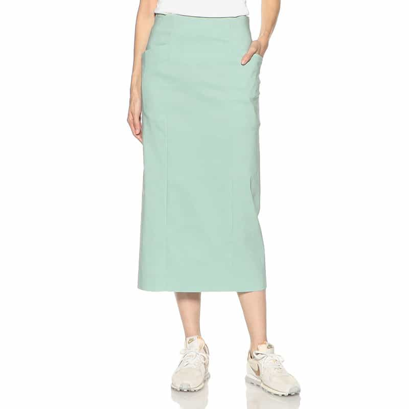 BARNEYS NEW YORK ウォッシャブルサイドポケットタイトスカート LIGHT GREEN