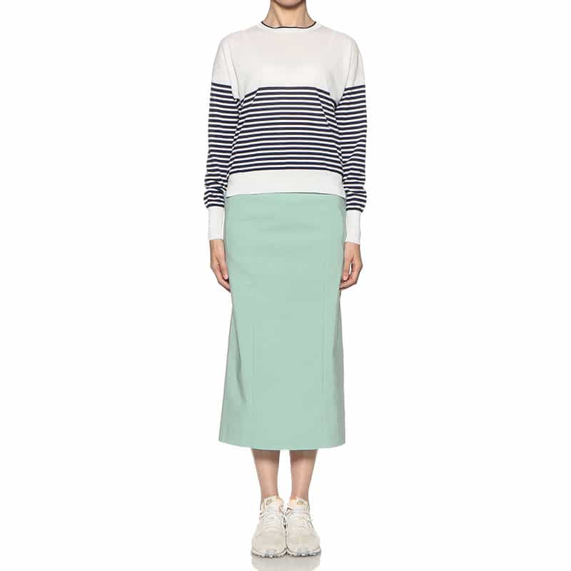 BARNEYS NEW YORK ウォッシャブルサイドポケットタイトスカート LIGHT GREEN