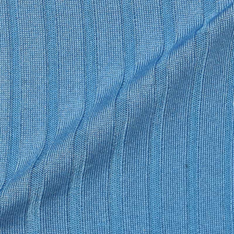 BARNEYS NEW YORK ウォッシャブルリブニットプルオーバー BLUE