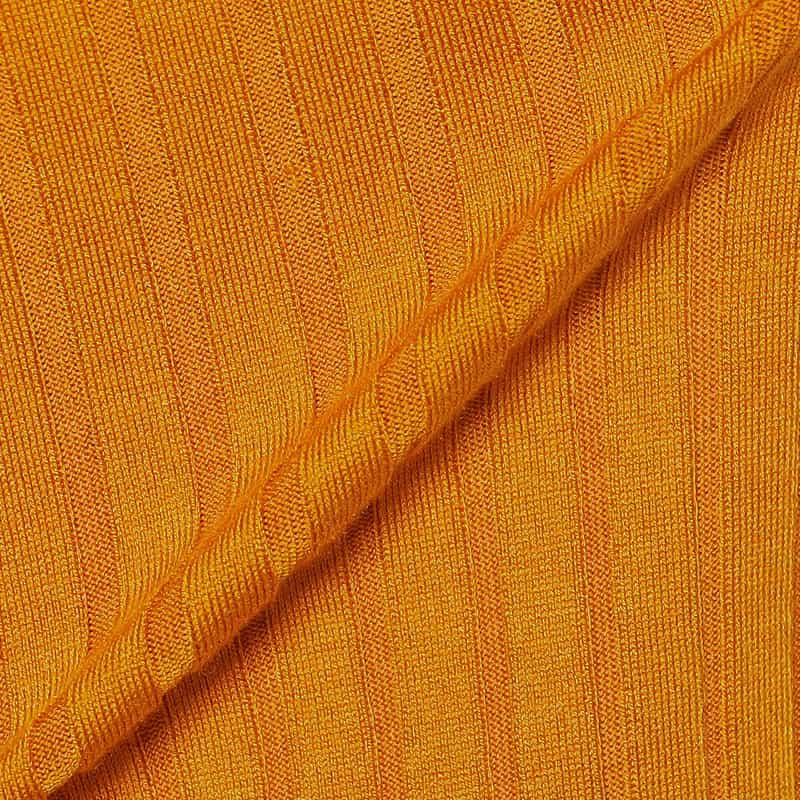 BARNEYS NEW YORK ウォッシャブルリブニットプルオーバー ORANGE