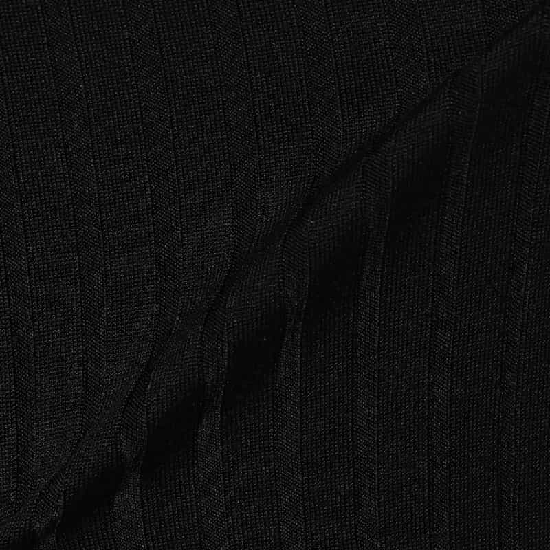 BARNEYS NEW YORK ウォッシャブルリブニットプルオーバー BLACK