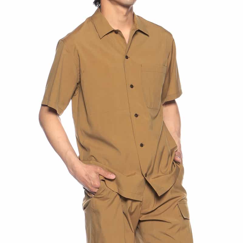 BARNEYS NEW YORK セットアップシャツ CAMEL