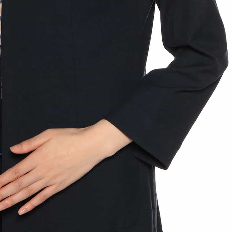 BARNEYS NEW YORK セットアップウォッシャブルノーカラージャケット NAVY