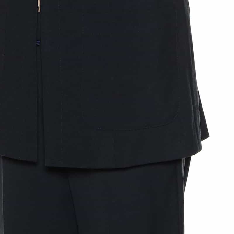 BARNEYS NEW YORK セットアップウォッシャブルノーカラージャケット NAVY