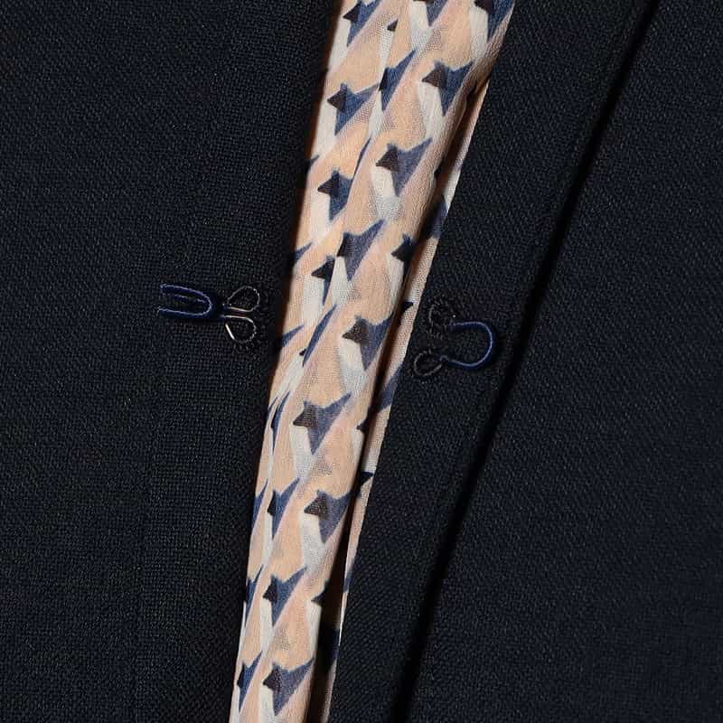 BARNEYS NEW YORK セットアップウォッシャブルノーカラージャケット NAVY