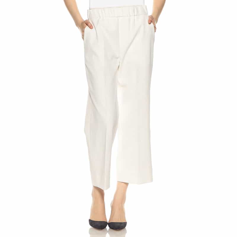BARNEYS NEW YORK セットアップウォッシャブルクロップドパンツ WHITE