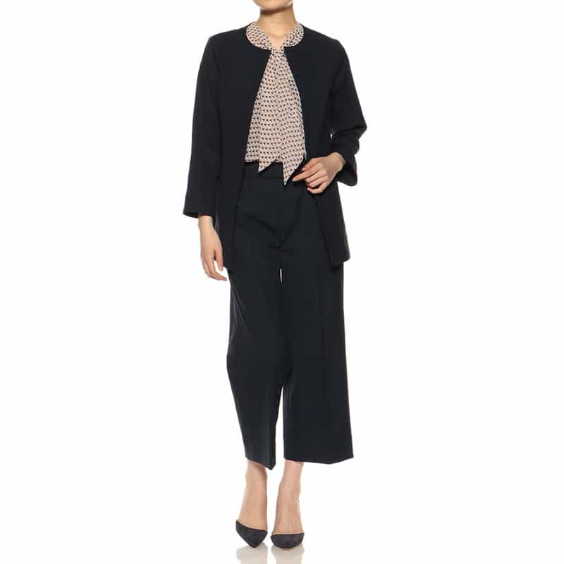 BARNEYS NEW YORK セットアップウォッシャブルクロップドパンツ NAVY